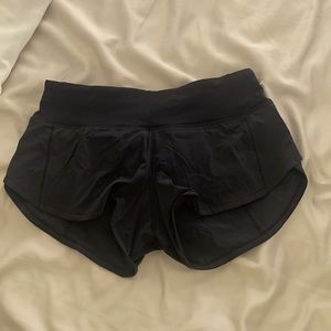Black lululemon running shorts